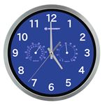 Reloj de pared termómetro/higrómetro 25cm Bresser MyTime DCF Azul