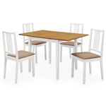 Juego de muebles de comedor 5 piezas vidaXL MDF blanco y marrón