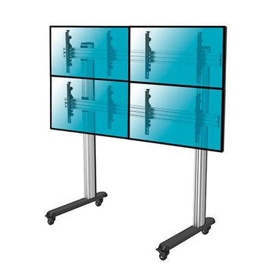 Soporte Para 4 Tv 45""-55"" Kimex Suelo Móvil