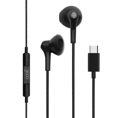 Cool Negro Auriculares Botón Stereo Tipo-C Con Micro (Digital)