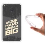 Funda Xiaomi Redmi 4X Silicona Gel Flexible WoowCase Frase Motivación - Work Hard Dream Big - Transparente