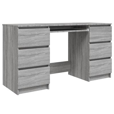 Vidaxl Gris Escritorio De Madera Contrachapada Sonoma 140X50x77cm