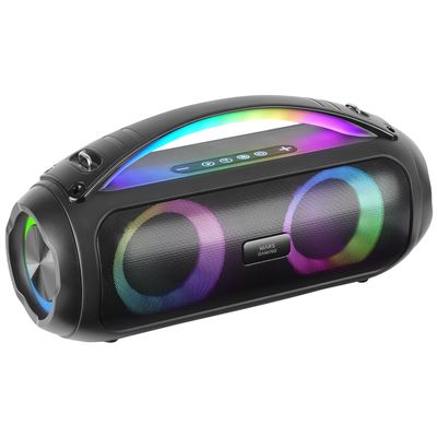 Altavoz Bluetooth Portátil 50w Rgb Mars Gaming Ms-pulse, 2 Drivers Activos 93mm + 2 Drivers Pasivos Ultra-bass, Manos Libres, Asa Y Correa, Negro