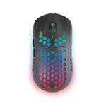 Ratón Gaming Inalámbrico Mars Gaming MMW3, RGB Flow, Ultraligero 79g, 3200DPI, Negro