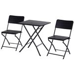 Conjunto de mesa y sillas de café Outsunny negro 61,6x61,6x74 cm