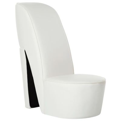 Vidaxl Blanco Sillón Con Forma De Zapato De Tacón Cuero Sintético
