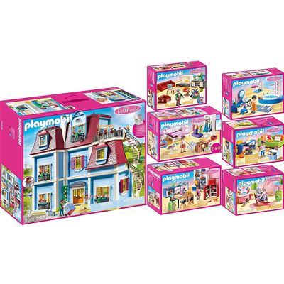 Playmobil 70205-6-7-8-9-10-11 Dollhouse Juego De 7 Piezas 70205+70206+70207+70208+70209+70210+70211