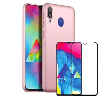 Kit Cristal Templado 5D Full Cover + Funda SlimShield Samsung M30 Rosa - 1