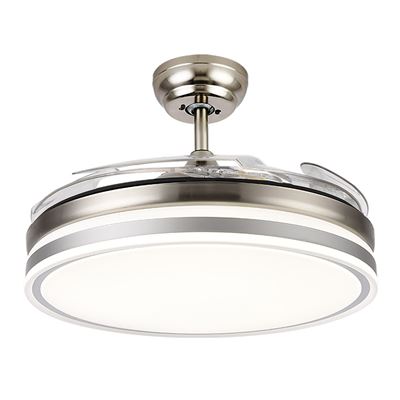 Ventilador De Techo Fabrilamp Led Bayomo Regulable Con Mando A Distancia 59w 3cct 6980lm Ip20 Níquel