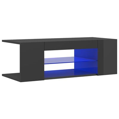 Mueble para TV vidaXL con luces LED gris brillante 90x39x30cm