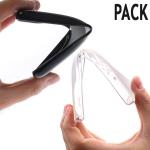 WoowCase - Funda Silicona [ Samsung Galaxy Core Prime ] pack [ Negra + Transparente Mate ] Carcasa Case TPU Gel Flexible