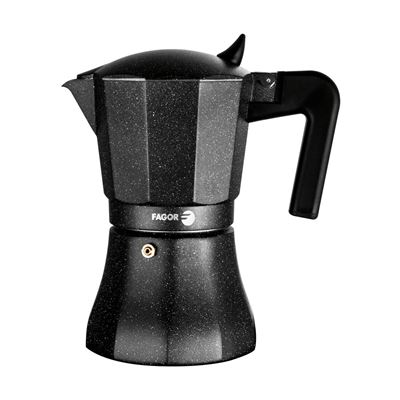 Cafetera Italiana Fagor Tiramisu Aluminio 3 Tazas Negro