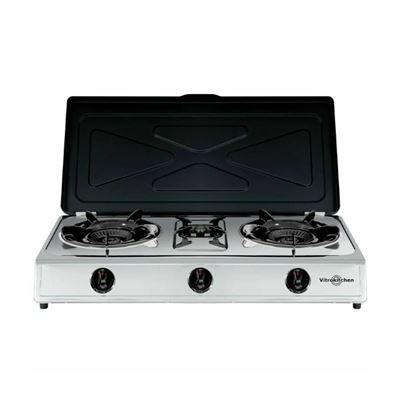 Fogones De Gas Vitrokitchen 360ib 3 Fuegos 710 Mm Gris