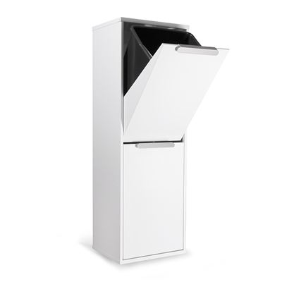 Cubo De Basura Y Reciclaje De Acero De 2 Compartimentos Arregui Ecoclas Cr201-e, 2x17l 34l Blanco