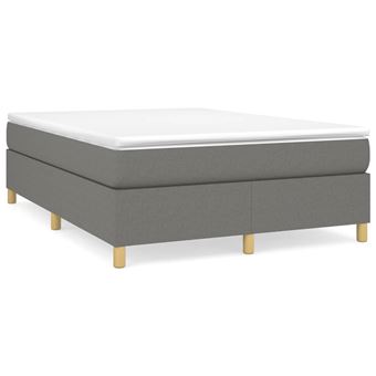 Estructura de cama box spring vidaXL tela gris oscuro 140x190cm 23,8Kg - 1