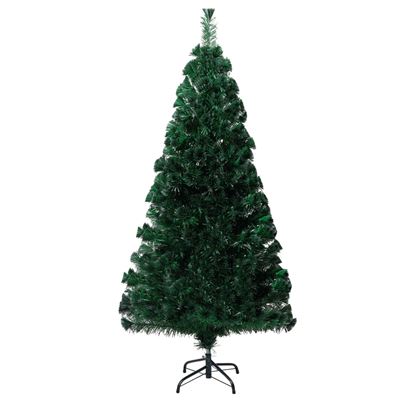 Árbol de Navidad artificial vidaXL y soporte verde fibra óptica 150 cm