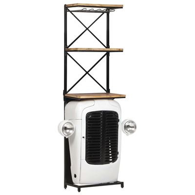 Armario Botellero Tractor Vidaxl Madera De Mango Blanco 49x31x170cm