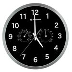 Reloj de pared termómetro/higrómetro 25cm Bresser MyTime DCF Negro