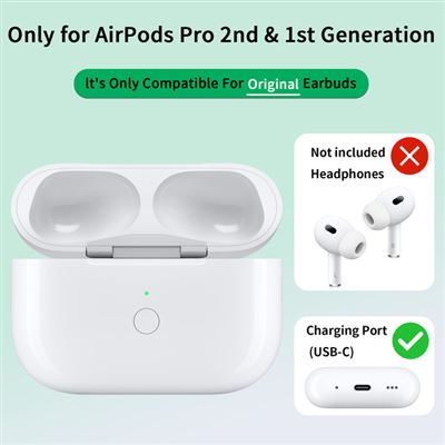 Caja Airpods Estuche De Caja De Carga Inalu00e1mbrica Para Apple