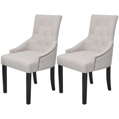 Vidaxl Crema Sillas De Comedor 2 Unidades Tela Color