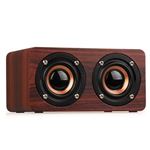 Altavoz Bluetooth Doble Vintage V002, Marrón oscuro