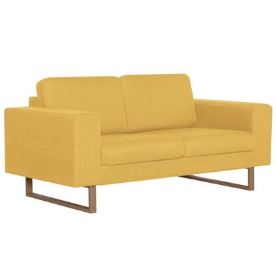Vidaxl Amarillo Sofá De 2 Plazas De Tela