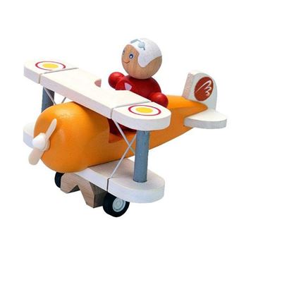 Plan Toys Juego De Madera Avión Clásico Con Piloto