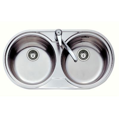 Fregadero De Dos Cubetas De Acero Inoxidable Teka Dr 80 2c Mueble De 80 Cm