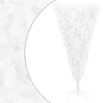 Árbol de Navidad artificial al revés con soporte vidaXL blanco 210cm