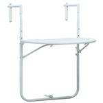 Mesa balcón colgante vidaXL plástico aspecto ratán blanco 60x64x83,5cm