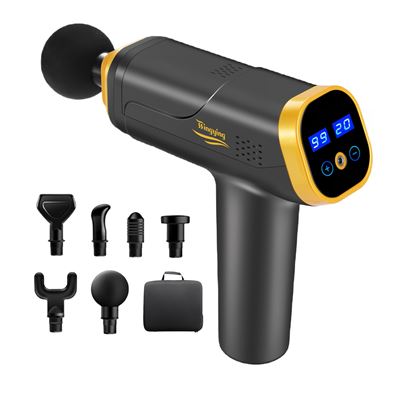 Otros Negro Pistola De Masaje Muscular Goserda 20 Velocidades 6 Cabezales