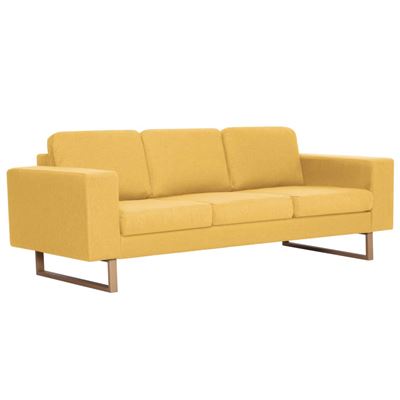 Vidaxl Amarillo Sofá De 3 Plazas De Tela