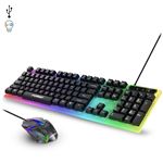 Pack gaming FV-Q3055 de teclado y ratón con luces RGB. 1000dpi. DAM Negro