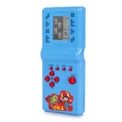 Consola Portátil Con 26 Juegos Clásicos Brick Game. Tetris, Rompecabezas, Dificultad Y Velocidad Ajustable. Dam Azul