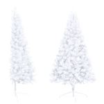 Medio árbol de Navidad artificial con soporte vidaXL PVC blanco 120cm