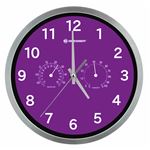 Reloj de pared termómetro/higrómetro 25cm Bresser MyTime DCF Violeta