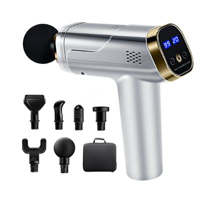 Otros Pistola De Masaje Muscular Goserda 20 Velocidades 6 Cabezales Plata