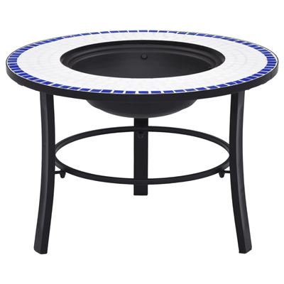 Brasero Vidaxl De Mosaico Cerámica Azul Y Blanco 68 Cm