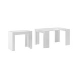 Mesa Consola de comedor extensible hasta 140 cm color blanco brillante Dimensiones cerrada: 90x50x78 cm