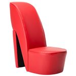 Sillón con forma de zapato de tacón cuero sintético rojo vidaXL