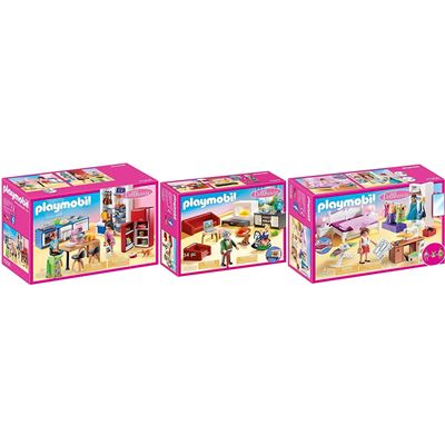 Playmobil 70206-07-08 Dollhouse Juego De 3 Piezas 70206 + 70207 + 70208