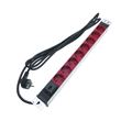 Regleta de enchufes RackMatic, rack 19"" de 8 schuko rojo con interruptor de RackMatic