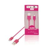 Sweex Cable Micro USB 2.0, de USB A macho a Micro USB B macho, 100 cm de largo, de color rosa