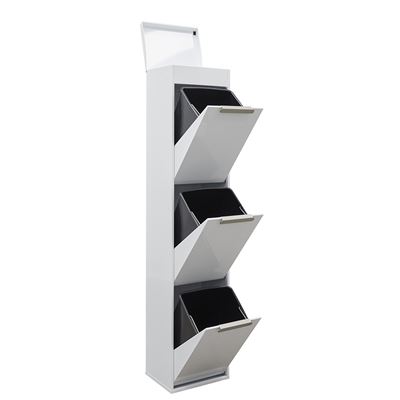Cubo De Basura Y Reciclaje De 3 Cubos Con Bandeja Superior Arregui Ecoclas Plus Cr321-e, 3x17l 51l