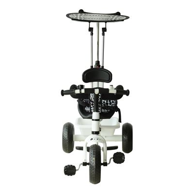 Triciclo para Niños con Capota – Color Blanco – Hierro, Plástico y Tela – 103 x 47 x 101cm