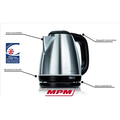 MPM MCZ-97 Hervidor de Agua Eléctrico de Cristal Libre de BPA