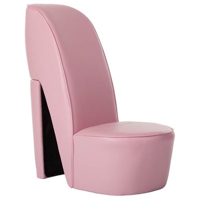 Sillón con forma de zapato de tacón cuero sintético rosa vidaXL