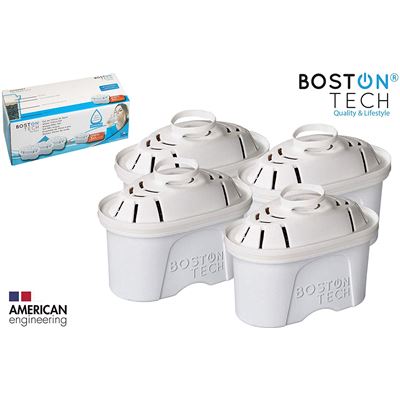 4 Filtros De Agua Boston Tech Hk-102a, Compatibles Con Jarras Brita Maxtra