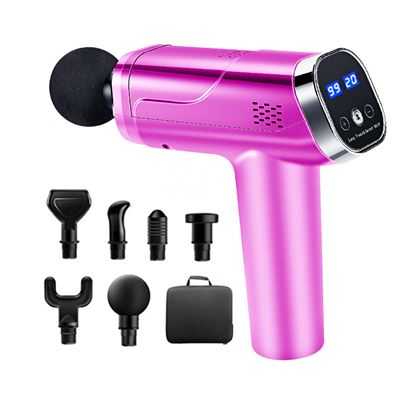 Otros Rosa/Roja Pistola De Masaje Muscular Goserda 20 Velocidades 6 Cabezales