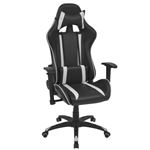 Silla de escritorio vidaXL Racing cuero artificial Blanca